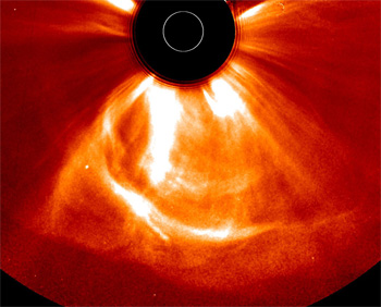 En solstorm fotograferet i 2012 af STEREO. Foto: NASA/STEREO